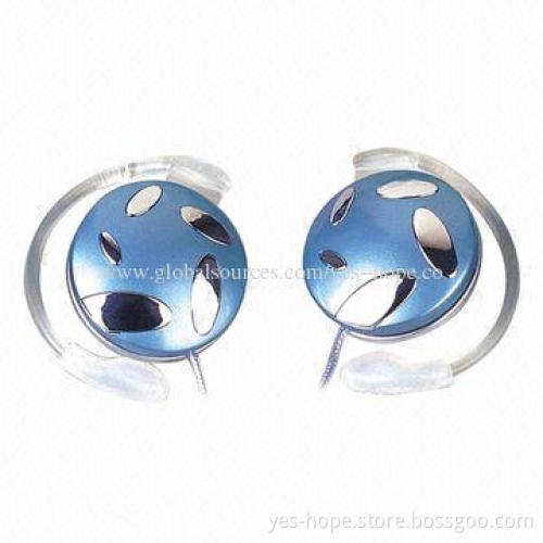 Lightweight Stereo Earhook Headphones with 5mW Rated Power